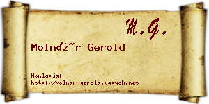 Molnár Gerold névjegykártya