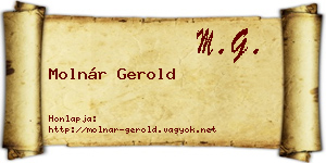 Molnár Gerold névjegykártya